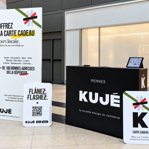 KUJÉ gift card display in gallery