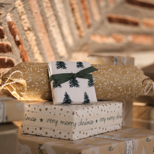 Scandinavian Christmas parcel on a rustic mantel-4